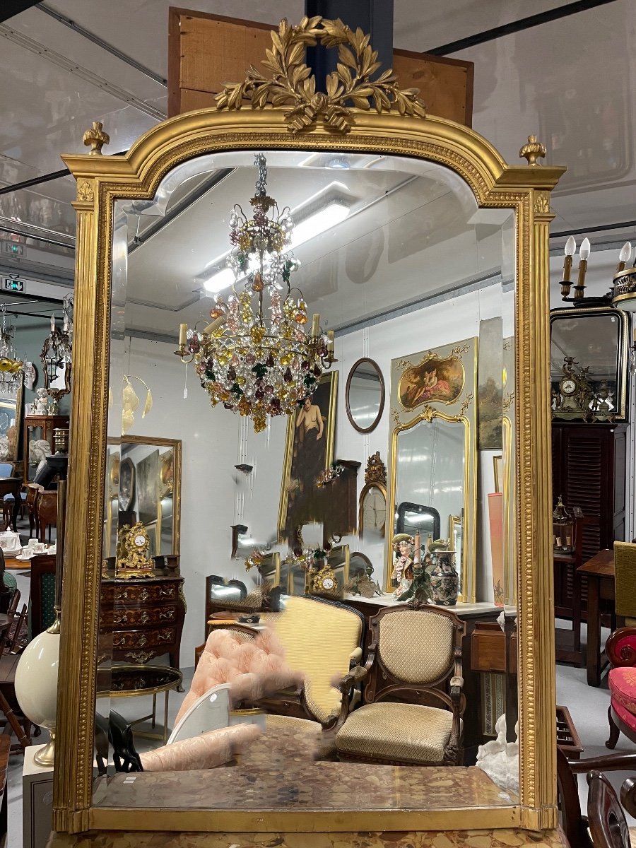 Golden Mirror Louis XVI Style H: 155 Cm-photo-4